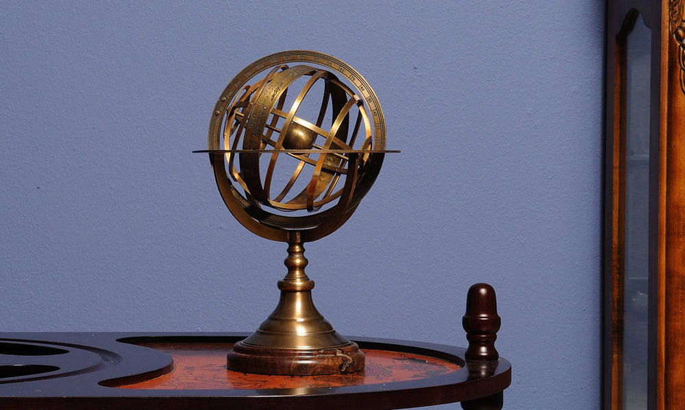  Armillary Sphere on wood base Model Display, Home furniture and decor, Old Modern Handicrafts, XoticBrands Home Decor