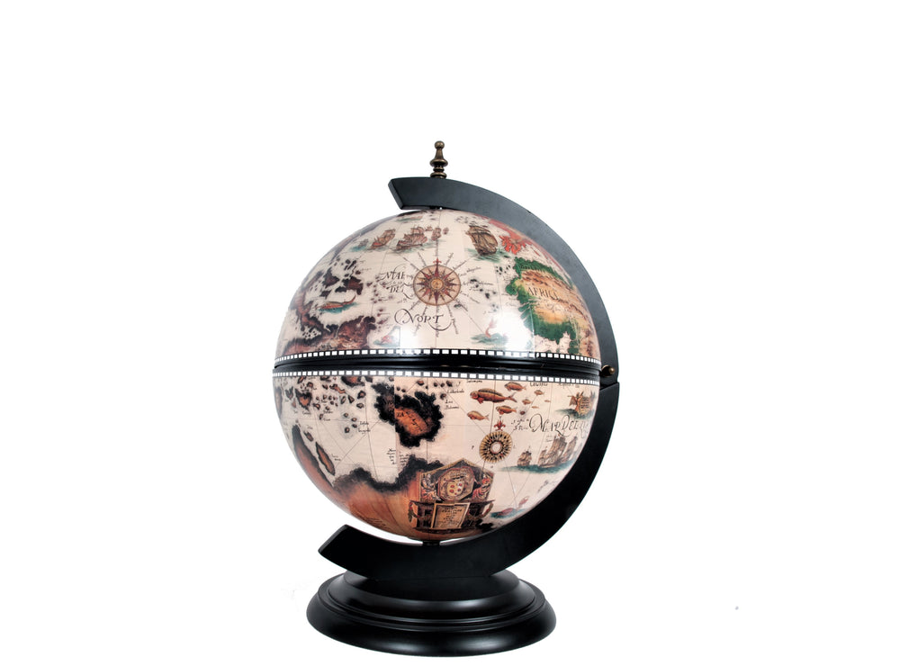  White Globe 13 inches with chess holder, Home furniture and decor, Old Modern Handicrafts, XoticBrands Home Decor