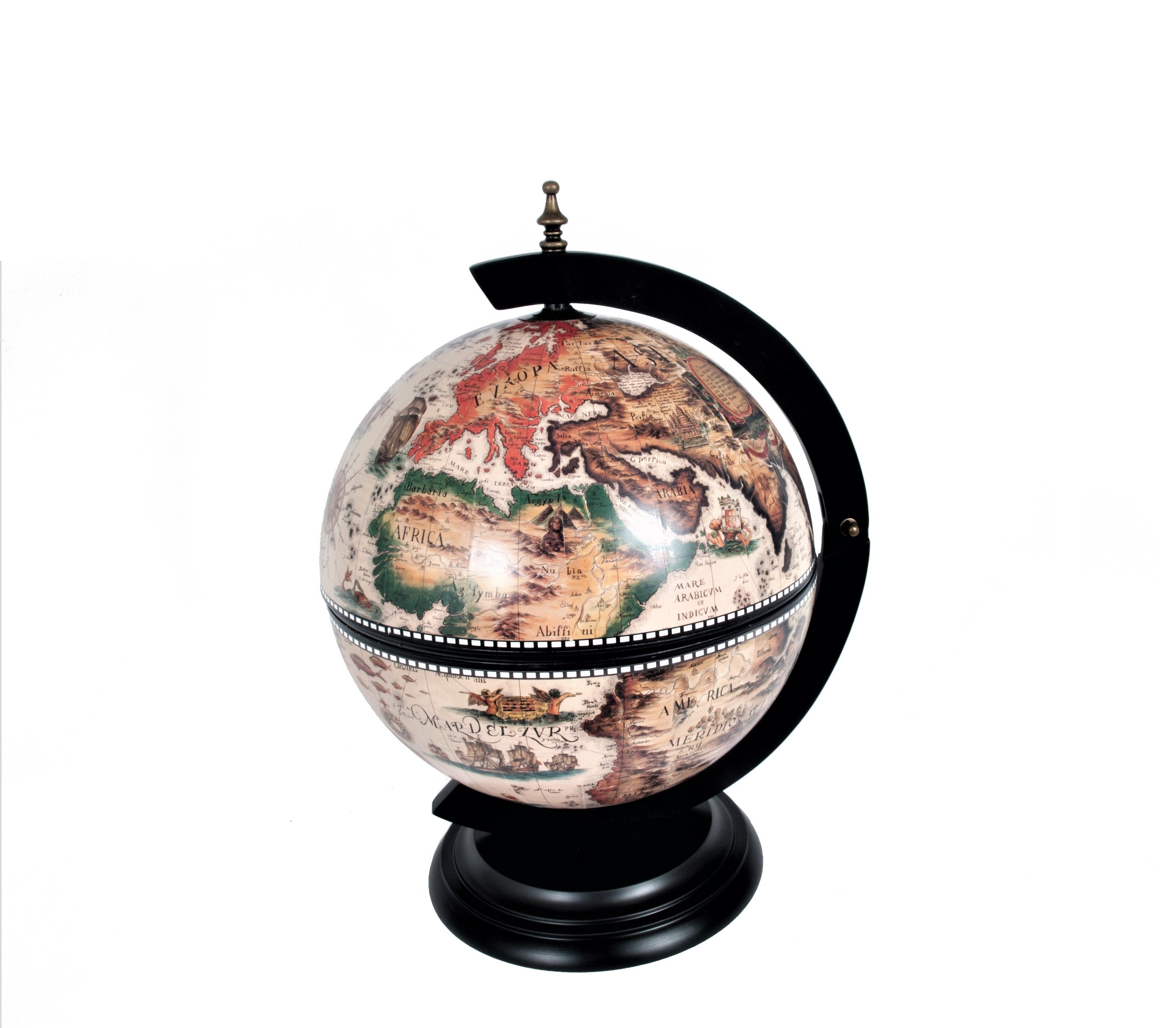  White Globe 13 inches with chess holder, Home furniture and decor, Old Modern Handicrafts, XoticBrands Home Decor