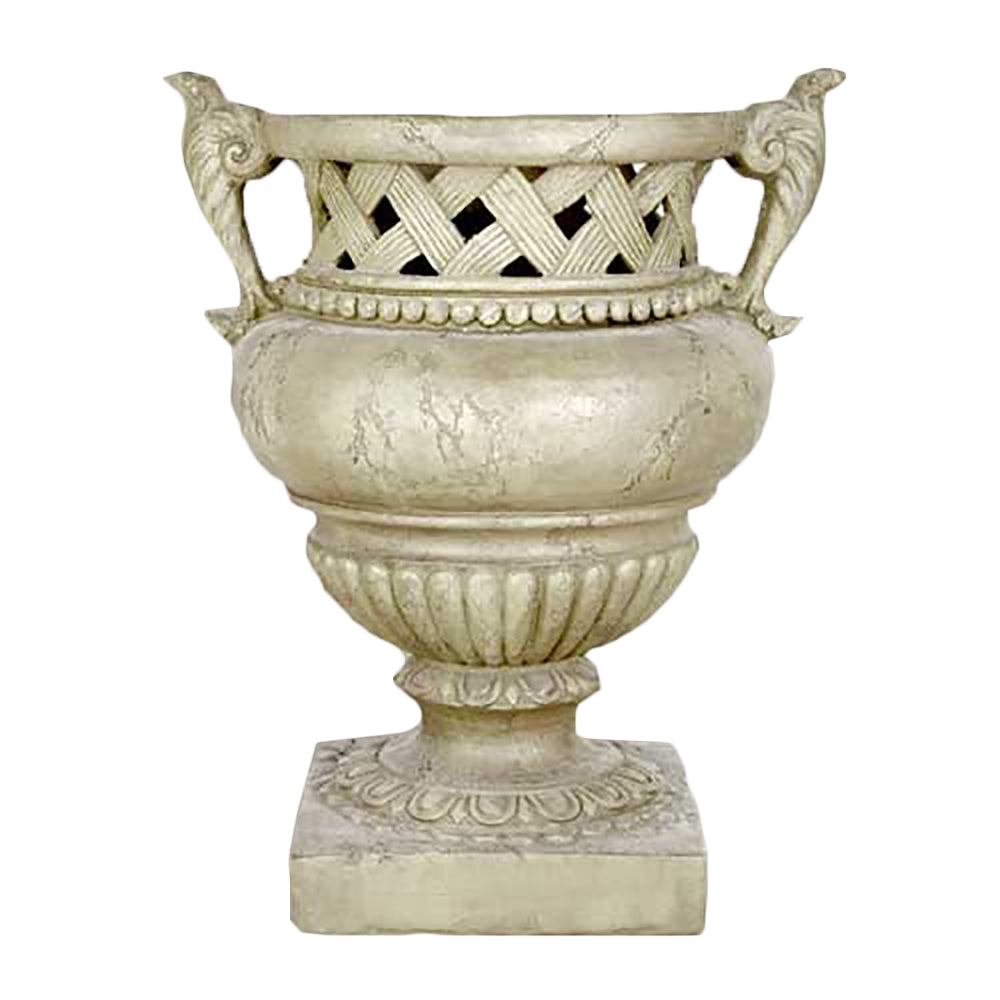 Weave Top Urn 21 H Garden Planter - XoticBrands Home Decor