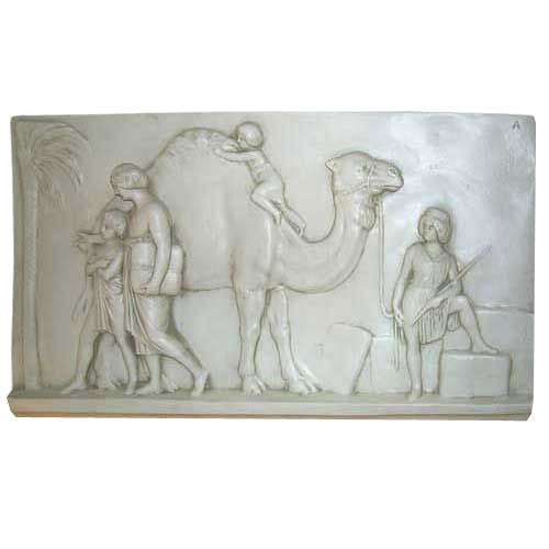 Child On Camel Slab A Garden Animal Statue - XoticBrands Home Decor