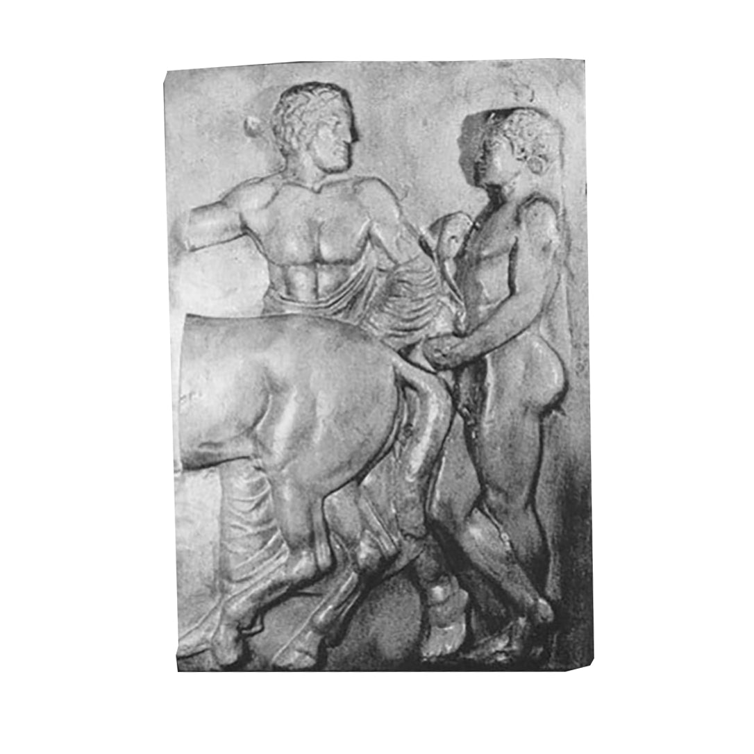 Two Men In Cavalcade Slab Iii -  Greek & Roman Classical  Sculpture - XoticBrands Home Decor