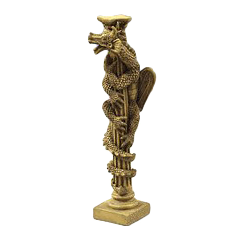 Dragon On Column 23 Gargoyle Sculpture - XoticBrands Home Decor