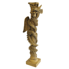 Vusqerix, The Climbing Dragon Sculptural Column Statue - XoticBrands Home Decor