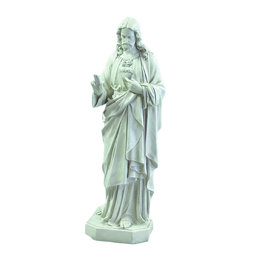 Sacred Heart (Hand Up) 52" H Religious Sculpture - XoticBrands Home Decor