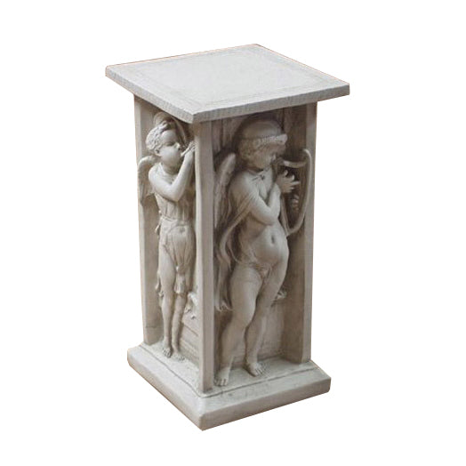 Della Robia Cherub Ped. 24 - Architectural   Med. Pedestal 19-29"H - XoticBrands Home Decor