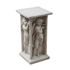 Della Robia Cherub Ped. 24 - Architectural   Med. Pedestal 19-29"H - XoticBrands Home Decor