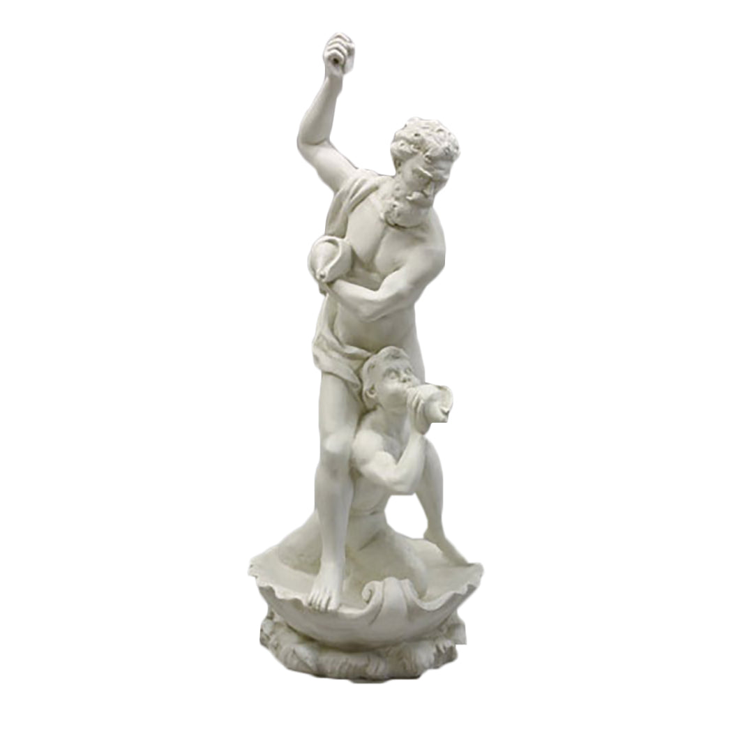 Neptune With Child -  Large Classical  Sculpture - XoticBrands Home Decor