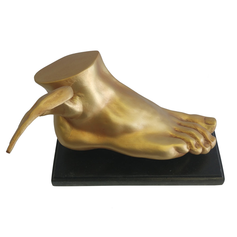 The Foot Of Mercury, Roman God Of Finance, Luck Commerce And Eloquence Sculpture Statue Figurine - Antique Gold Finish - XoticBrands Home Decor