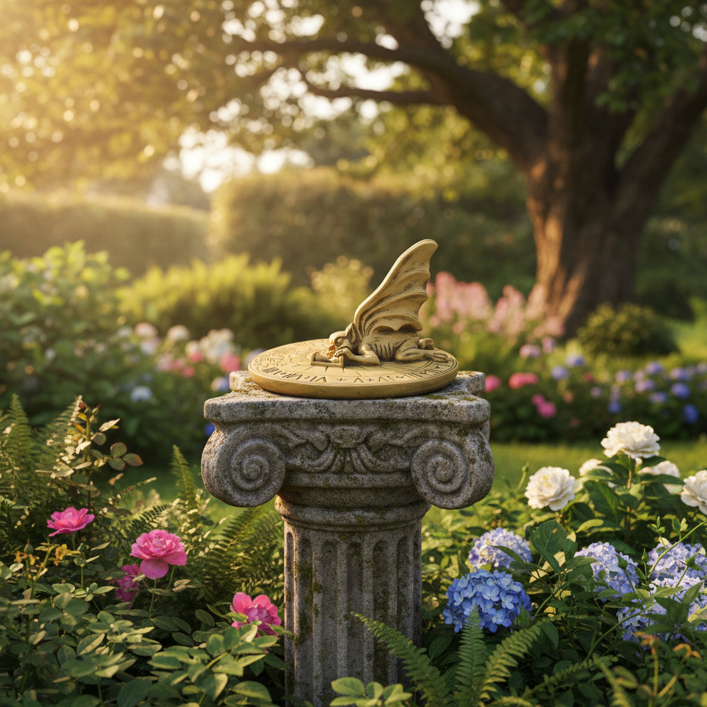 Gargoyle Sundial 12 W Gargoyle Sculpture - XoticBrands Home Decor