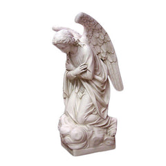 Adoration Kneeling Angel (Crossed) 56 H Garden Angel Statue - XoticBrands Home Decor