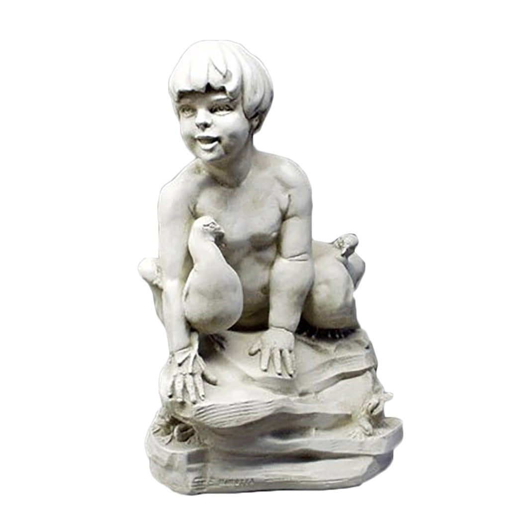 Boy With Three Doves 25 -  Children Classical  Sculpture - XoticBrands Home Decor