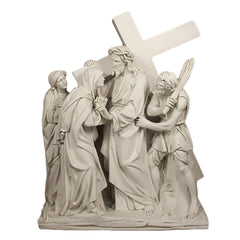 Jesus Meets His Mother Station 4 Large Religious Sculpture - XoticBrands Home Decor