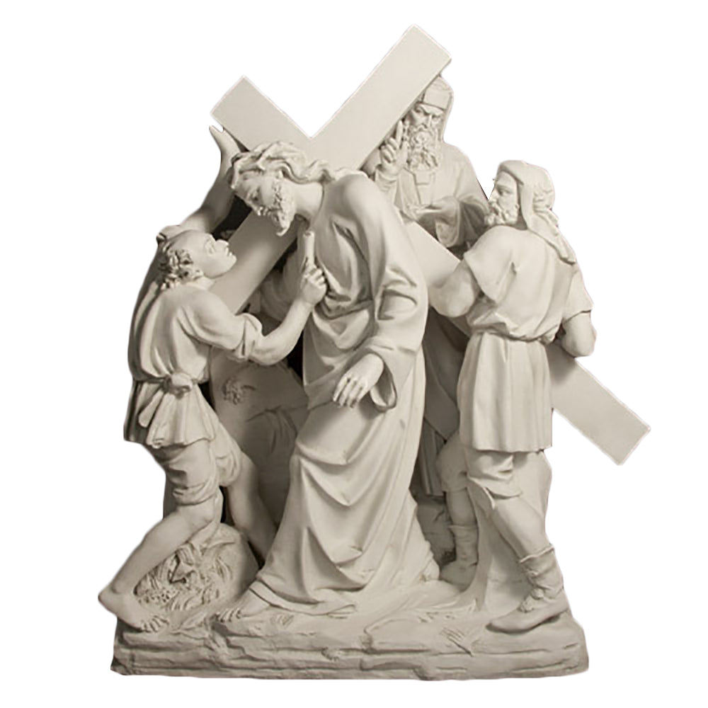 Jesus & Simon The Cyrene Station 5 Large Religious Sculpture - XoticBrands Home Decor
