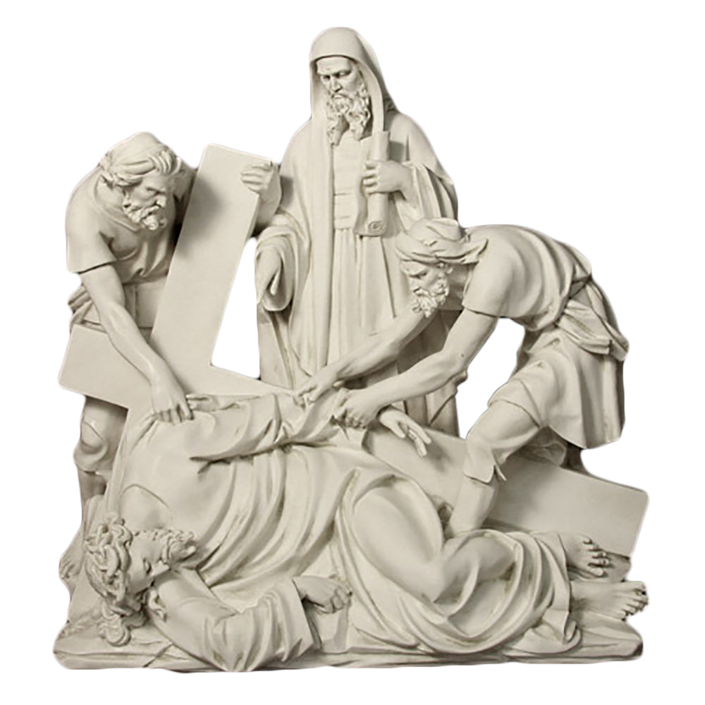 Jesus Falls The Third Time Station 9 Large Religious Sculpture - XoticBrands Home Decor