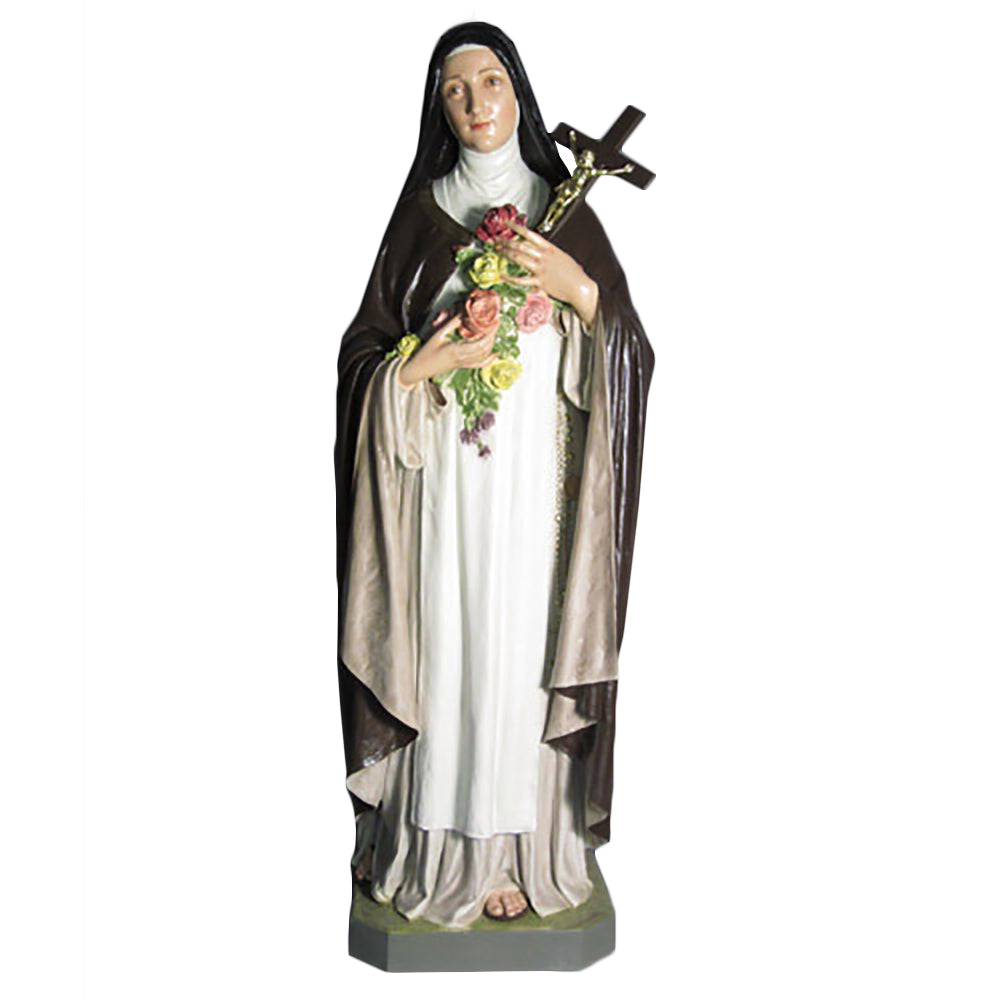Saint Therese With Roses 60" H Large Religious Sculpture - XoticBrands Home Decor