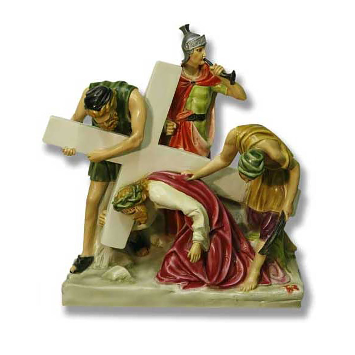 Jesus Falls The 1St Time Station # 3 Religious Sculpture - XoticBrands Home Decor