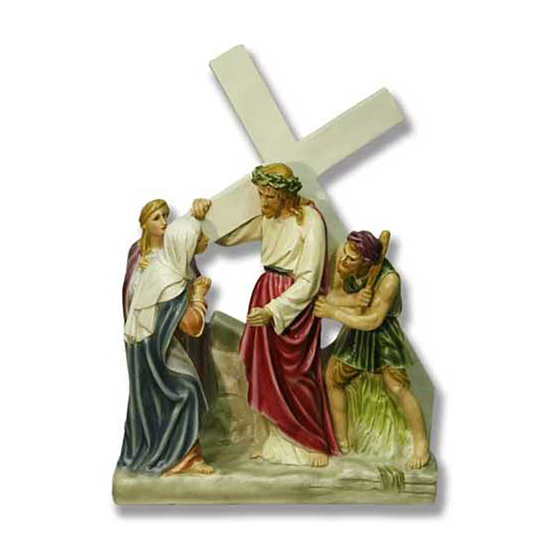 Jesus Meets His Mother Station # 4 Religious Sculpture - XoticBrands Home Decor