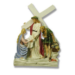 Jesus Meets Veronica Station # 6 Religious Sculpture - XoticBrands Home Decor