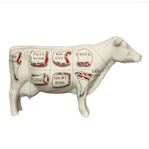 Butcher'S Cow Chart Garden Animal Statue - XoticBrands Home Decor