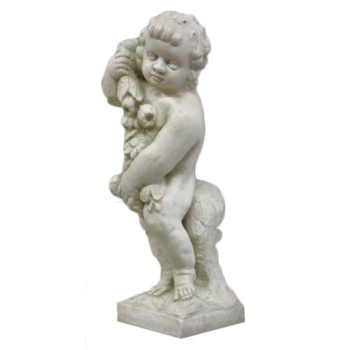 Spring Season Cherub 24 H Garden Angel Statue - XoticBrands Home Decor