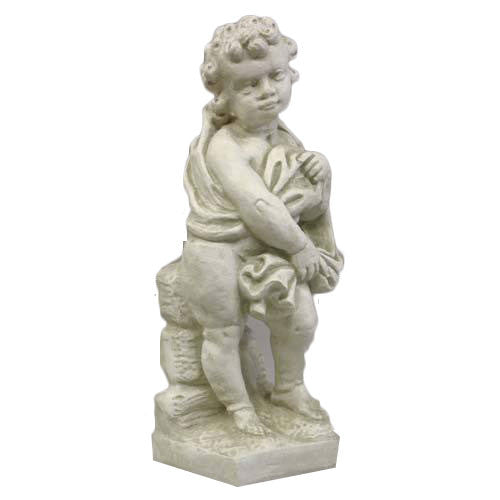 Winter Season Cherub 24 H Garden Angel Statue - XoticBrands Home Decor