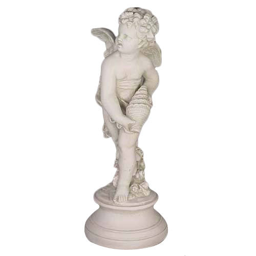 Cupid With Shell 24 Garden Angel Statue - XoticBrands Home Decor