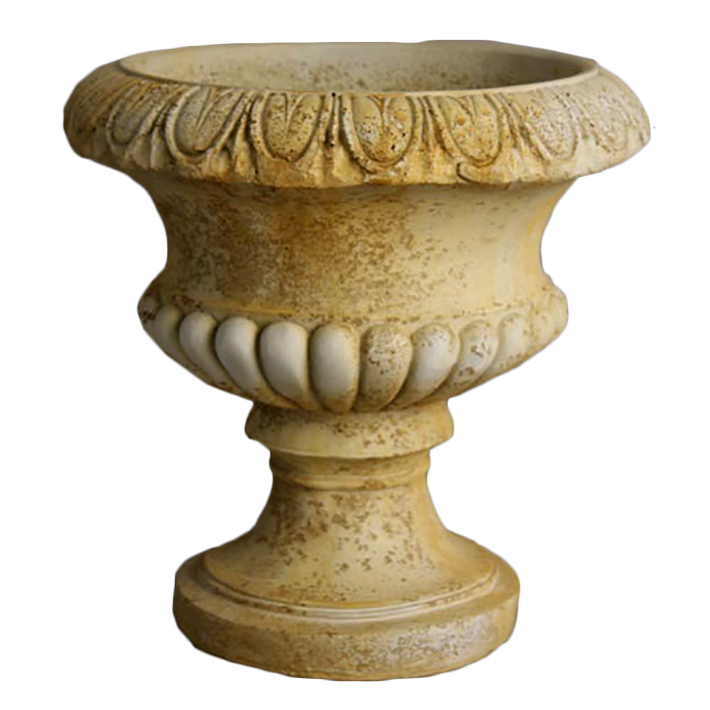 Egg & Dart Round Urn 14 Garden Display - XoticBrands Home Decor