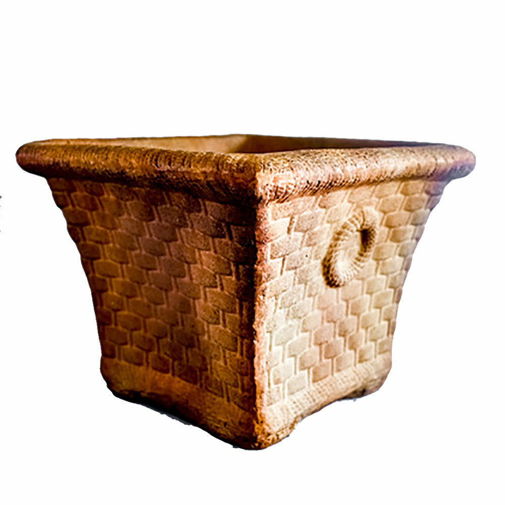 Square Basket Planter W/Rings Garden Display - XoticBrands Home Decor