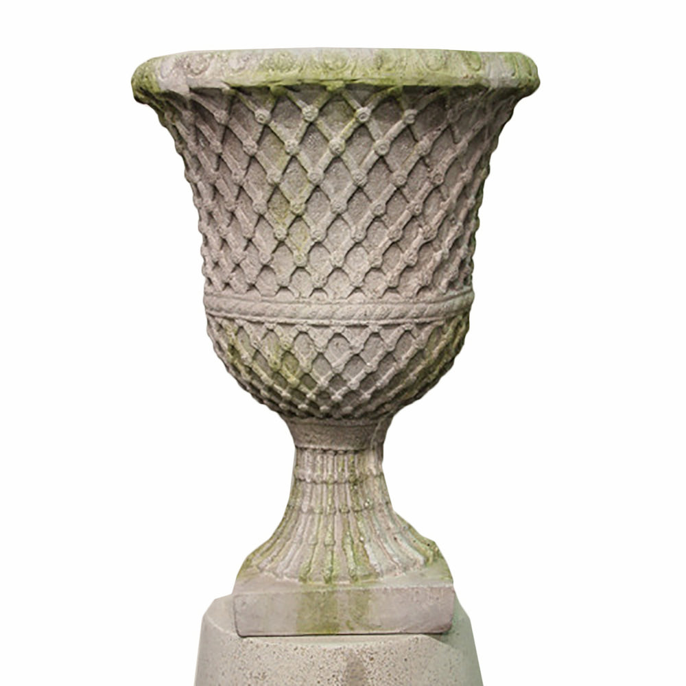 Lattice Button Urn Garden Display - XoticBrands Home Decor