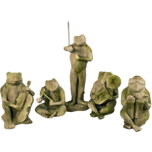 Frog Jazz Follies Set Garden Animal Statue - XoticBrands Home Decor