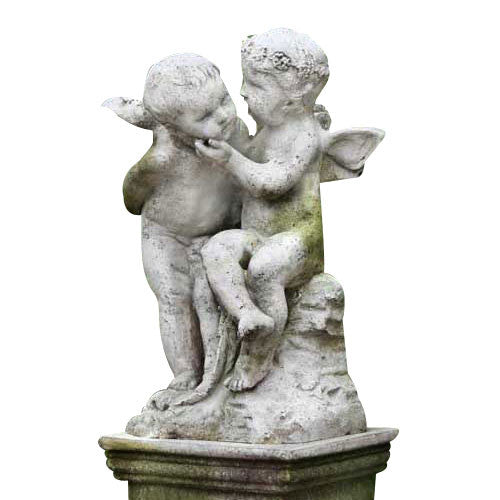 Two Cherubs Playing 21 H Garden Angel Statue - XoticBrands Home Decor