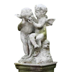 Two Cherubs Playing 21 H Garden Angel Statue - XoticBrands Home Decor