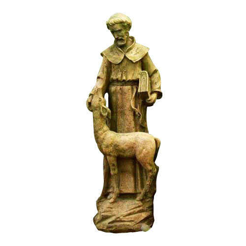 Saint Francis With Deer 20 Garden Animal Statue - XoticBrands Home Decor