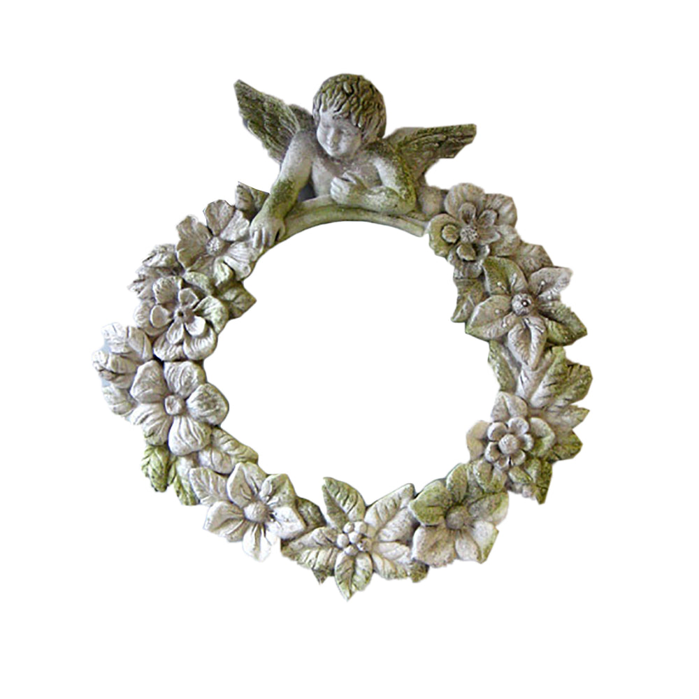 Round Cherub Mirror Frame 30 Garden Display - XoticBrands Home Decor