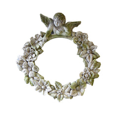 Round Cherub Mirror Frame 30 Garden Display - XoticBrands Home Decor