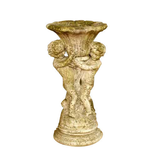 Putti & Fan Urn 20 Garden Angel Statue - XoticBrands Home Decor