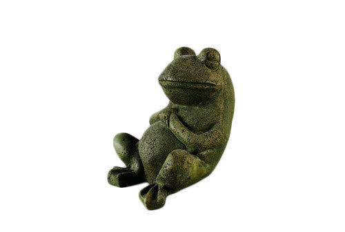 Laid Back Frog 7 Garden Animal Statue - XoticBrands Home Decor