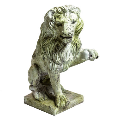 Lion Left Paw Up Garden Animal Statue - XoticBrands Home Decor