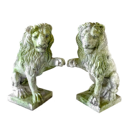 Lion Right Paw Up Garden Animal Statue - XoticBrands Home Decor