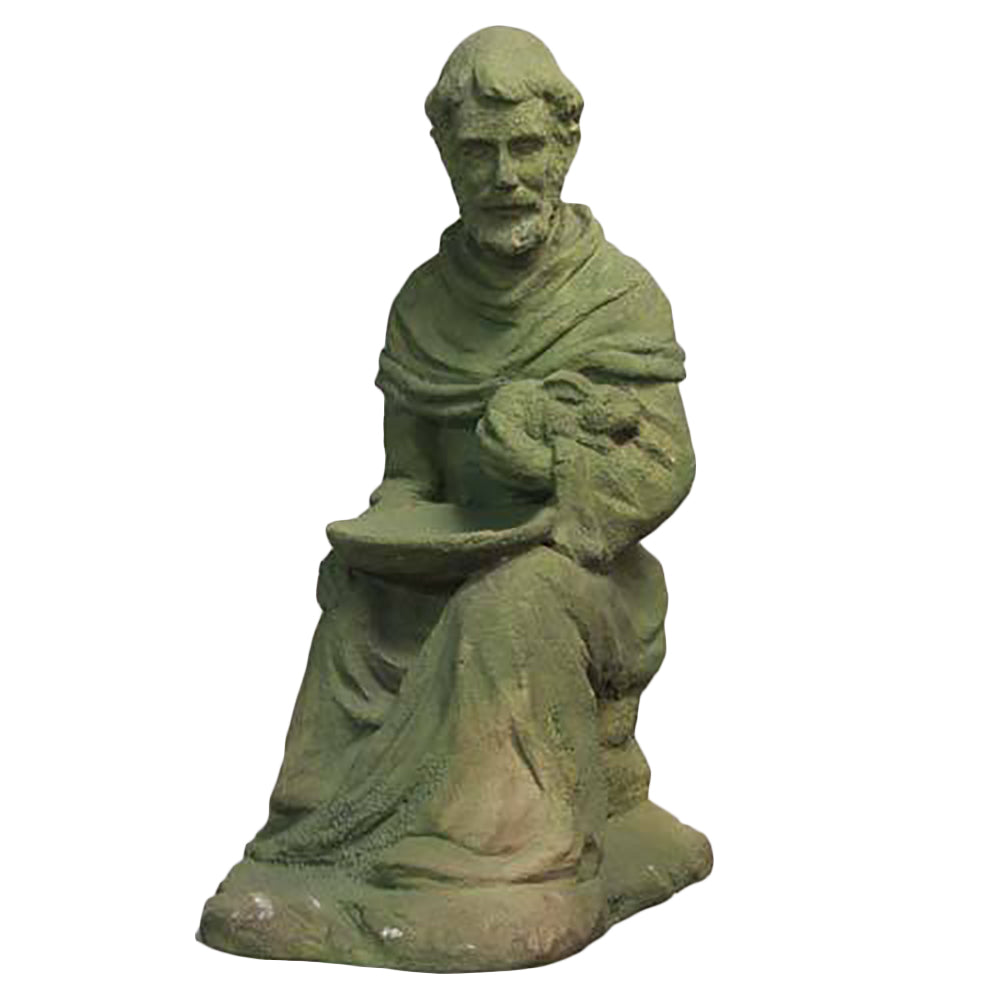 Sitting Saint Francis With Rabbit Garden Display - XoticBrands Home Decor