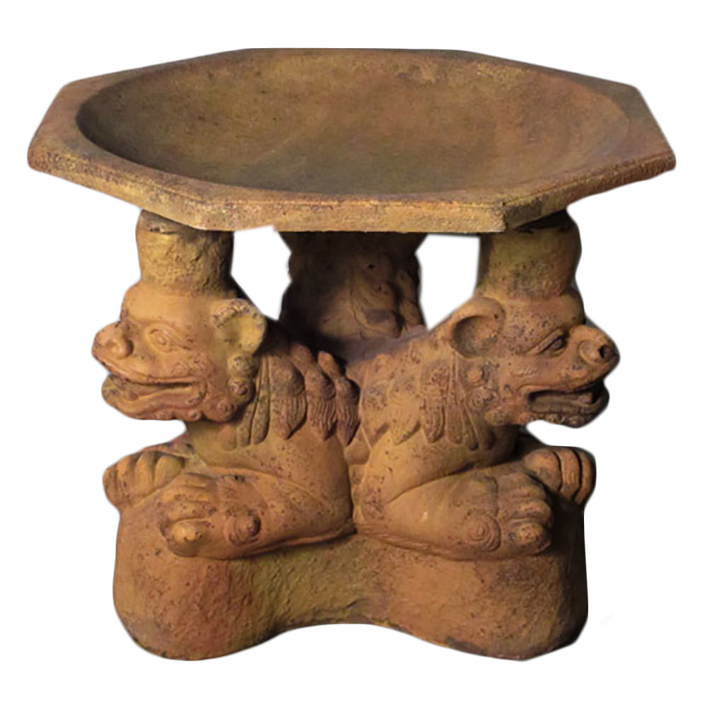 Three Foo Dogs Birdbath Garden Display - XoticBrands Home Decor