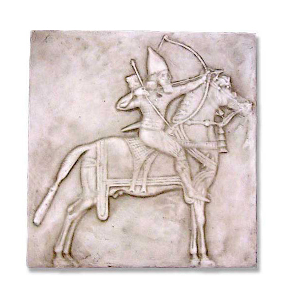 Assyrian Horseman Frieze Garden Animal Statue - XoticBrands Home Decor