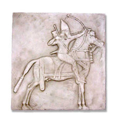 Assyrian Horseman Frieze Garden Animal Statue - XoticBrands Home Decor