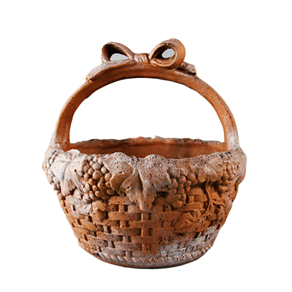 Ribbon Basket 12H Garden Display - XoticBrands Home Decor