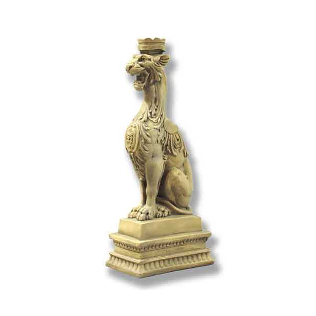 Imperial Lion Candleholder Gargoyle Sculpture - XoticBrands Home Decor