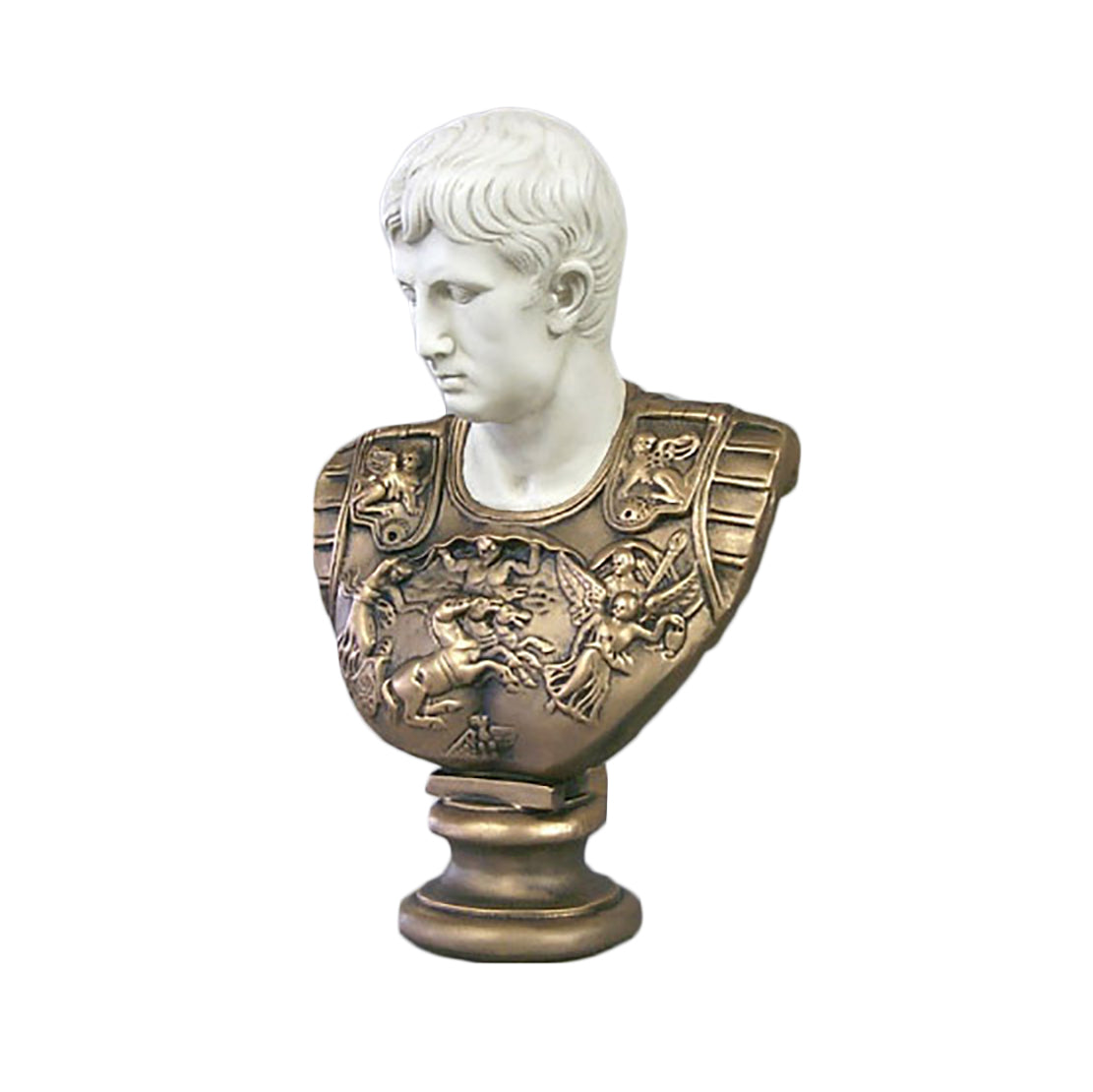 Caesar (Two Tone) Armor 24 -  Greek & Roman Busts - XoticBrands Home Decor