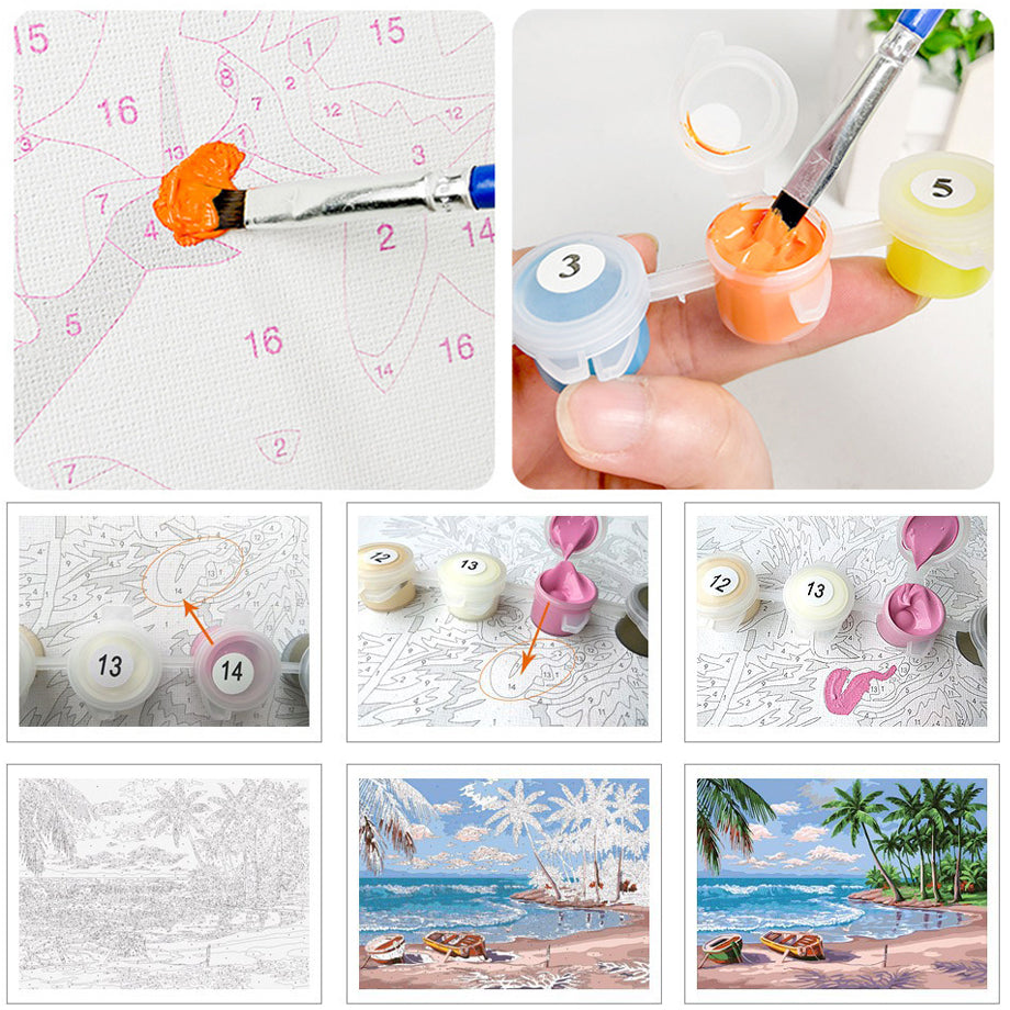 Cat Colorful Paint by Numbers for Adults Kids DIY Canvas Painting Kits - Wall Art Decor - XoticBrands Home Decor