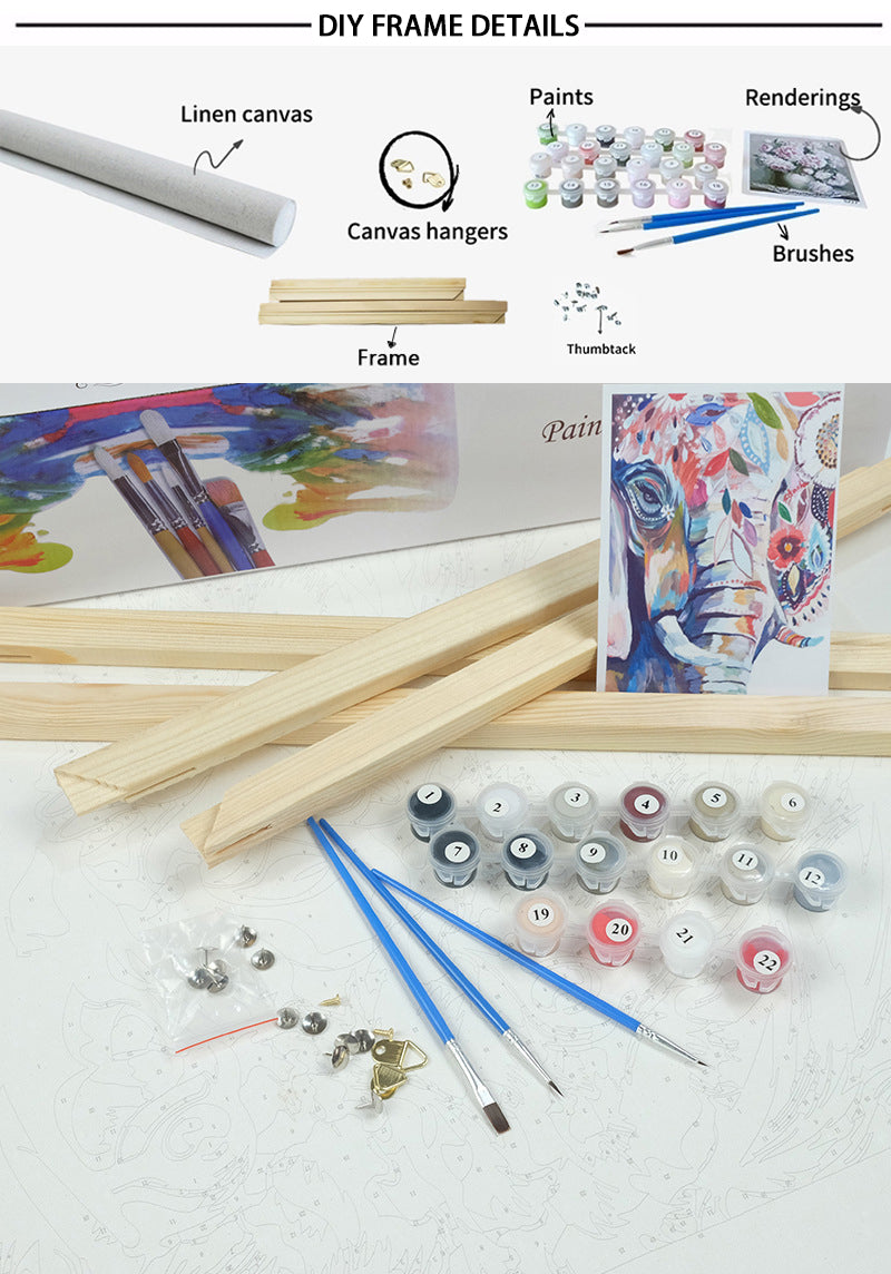 Cat Colorful Paint by Numbers for Adults Kids DIY Canvas Painting Kits - Wall Art Decor - XoticBrands Home Decor