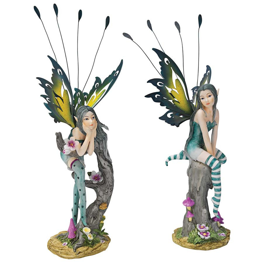 Pixie Fairy Statue Set Of 2